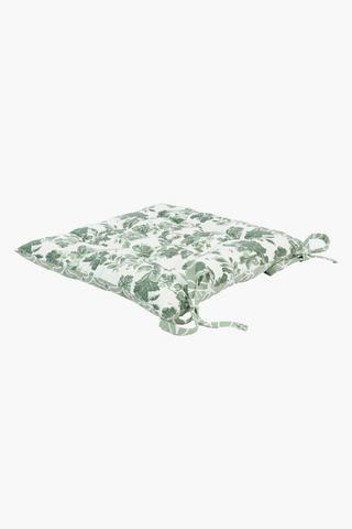Printed Comore Cotton Floral Chair Pad, 40x40cm