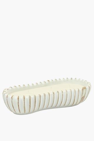 Ripple Ceramic Candle, 32x8cm