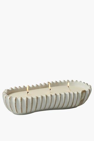 Ripple Ceramic Candle, 32x8cm