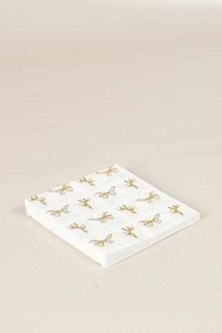 20 Pack Metallic Bow Serviettes