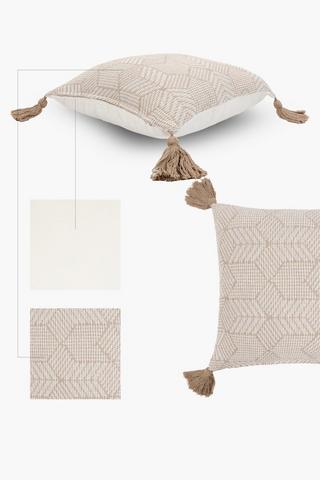 Oles Textured Rustic Geometric Scatter Cushion, 50x50cm