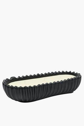 Ripple Ceramic Candle, 32x8cm