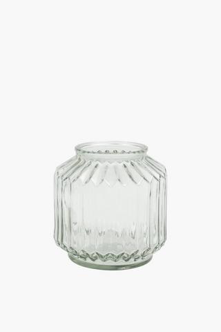 Facet Ribbed Vase, 13x13cm