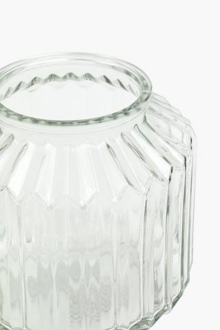 Facet Ribbed Vase, 13x13cm