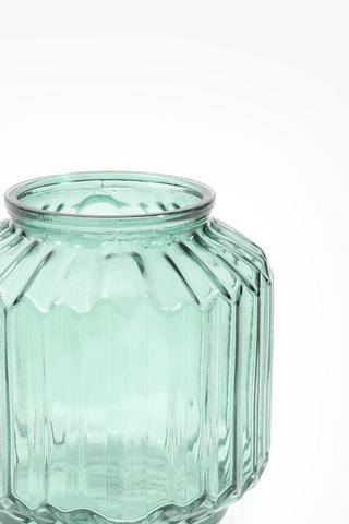 Facet Ribbed Vase, 13x13cm