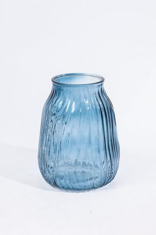 Azure Ripple Vase, 16x20cm