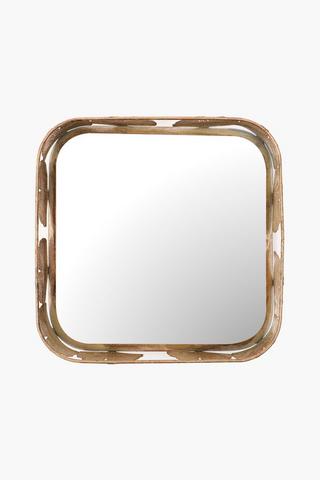 Antique Leaf Mirror Tray, 25cm