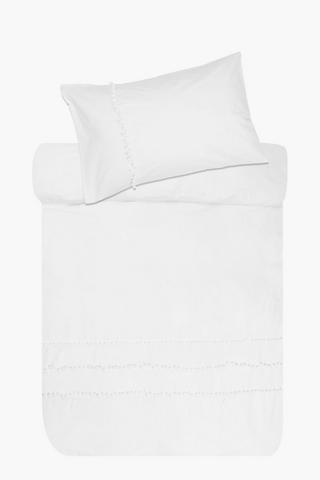 Polycotton Pom Pom Duvet Cover Set