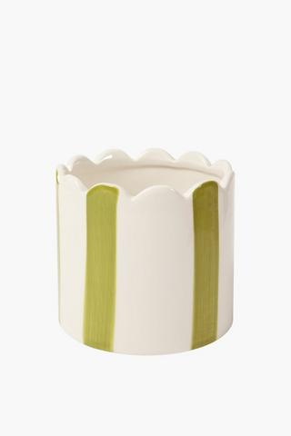 Stripe Scallop Planter, 15cm