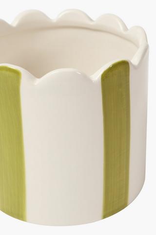 Stripe Scallop Planter, 15cm