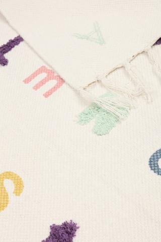 Alphabet Tufted Cotton Runner Rug,70x110cm