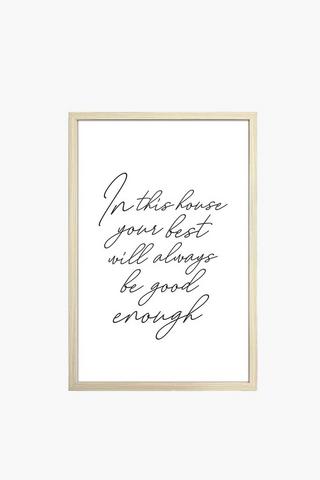 Framed Script Canvas, 40x60cm