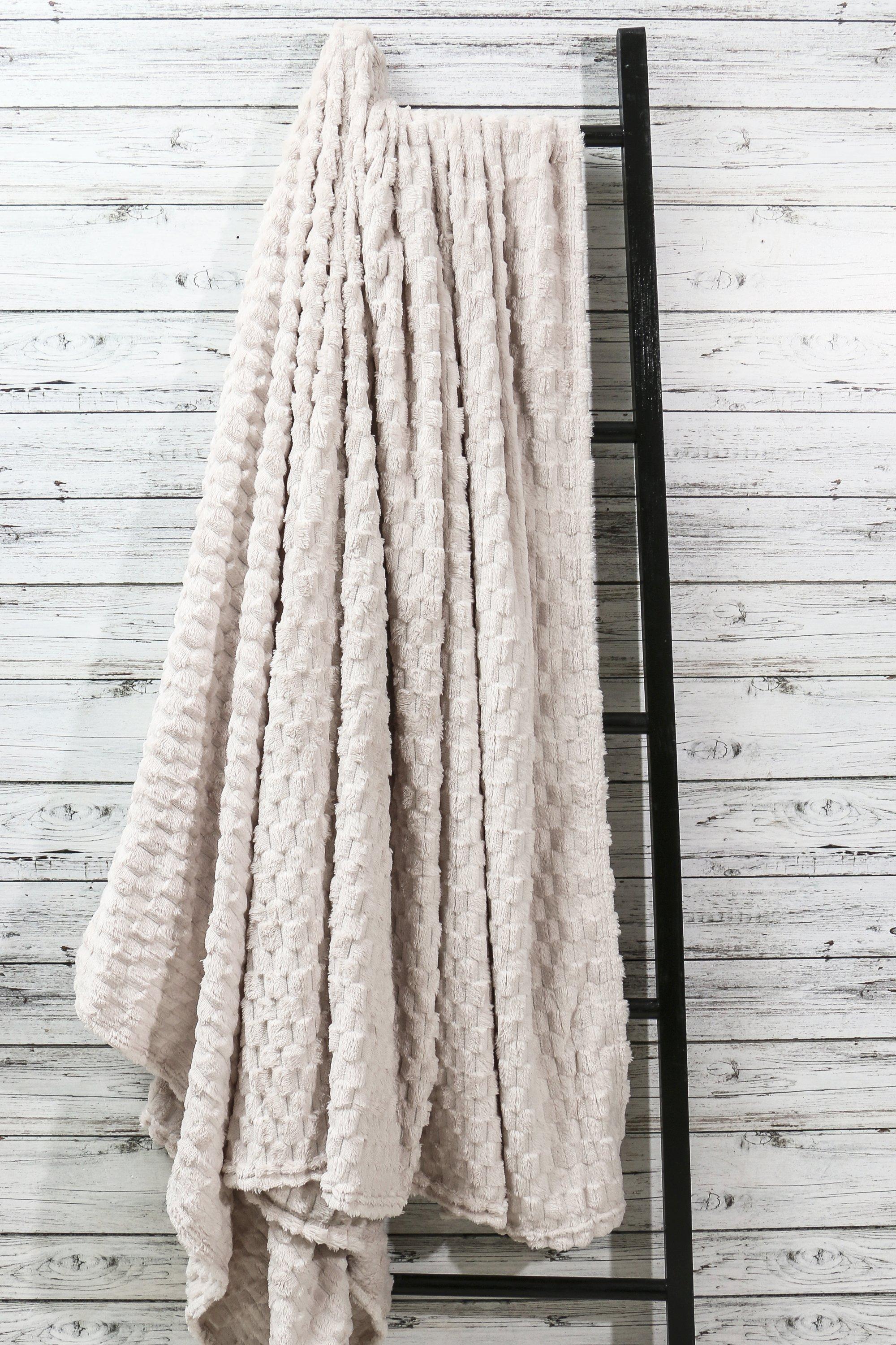 Block Coral Fleece Blanket, 180x200cm