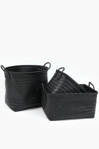 Paper Woven Utility Basket, Round