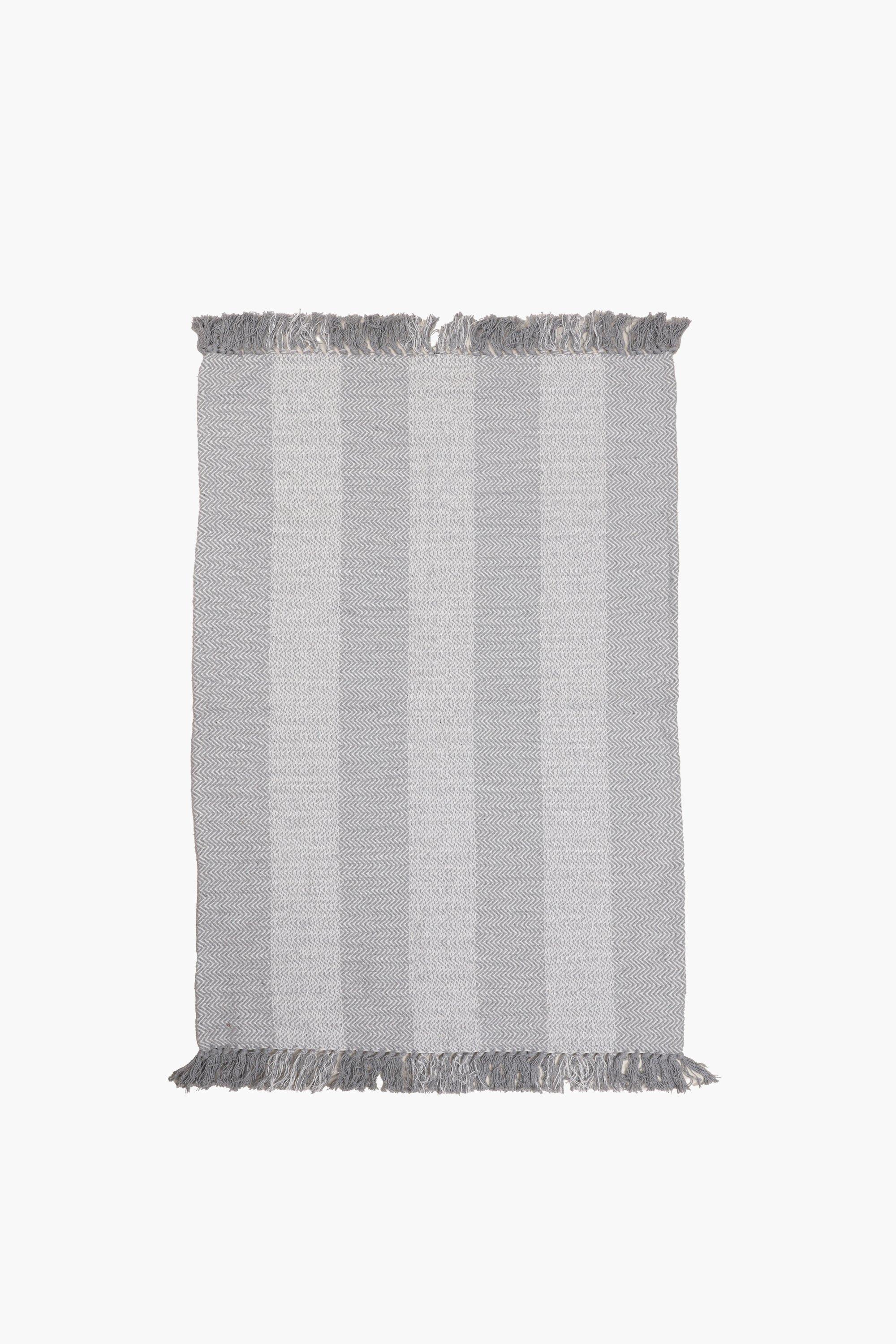 Fernando Cotton Stripe Tassel Rug, 50x80cm