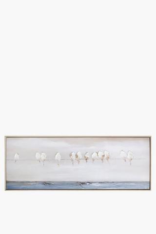 Hand Painted Abstract Birds Canvas, 50x150cm