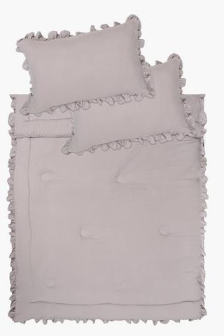 Soft Touch Washed Frill Detail Comforter Set