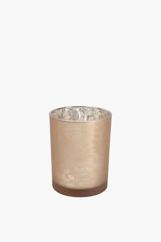 Rose Gold Glass Hurricane, 10x13cm