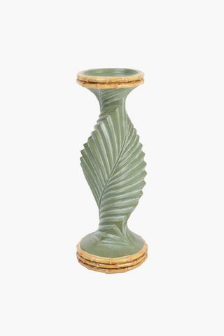 Wooden Leaf Candle Holder, 10x31cm