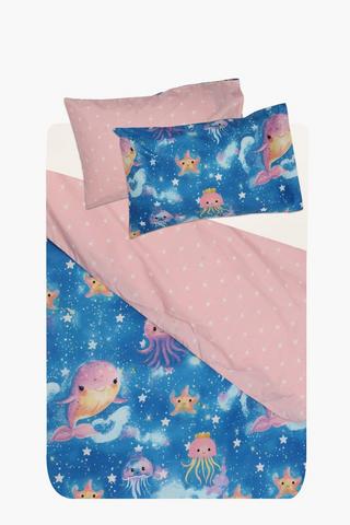 Soft Touch Angelica Ocean Glow In The Dark Duvet Cover Set