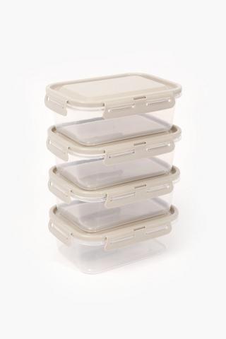4 Piece Storage Container Set, 800ml