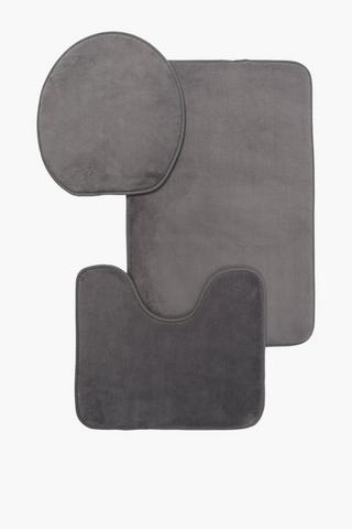 3 Piece Memory Foam Bath Mat Set