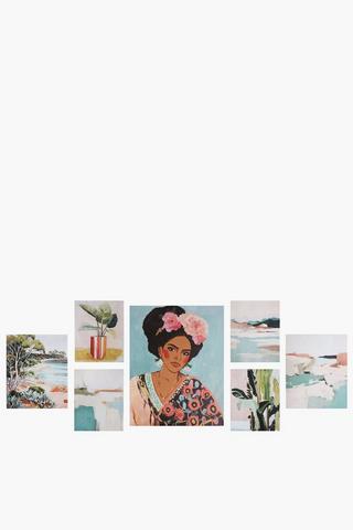 7 Piece Abstract Tropical Canvas Set