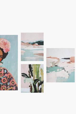 7 Piece Abstract Tropical Canvas Set