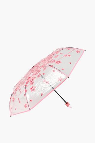 Clear Floral Umbrella