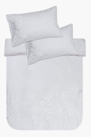 144 Thread Count Premium Cotton Embroidered Protea Duvet Cover Set