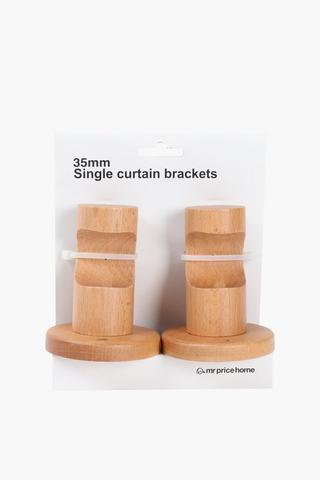 2 Pack Beachwood Single Curtain Bracket, 35mm