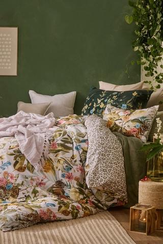 Soft Touch Printed Floral Reversible Duvet Cover Set