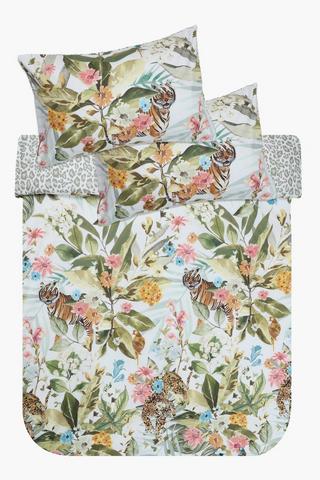 Soft Touch Printed Floral Reversible Duvet Cover Set