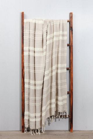 Polycotton Stripe Throw, 140x180cm