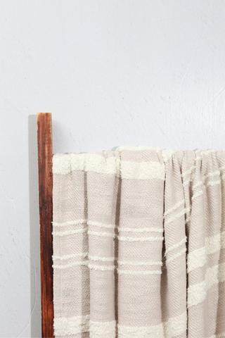 Polycotton Stripe Throw, 140x180cm