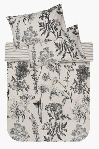 Polycotton Mackenzie Floral Reversible Duvet Cover Set