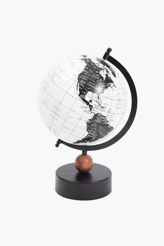 Monochrome Globe On Stand, 20x34cm