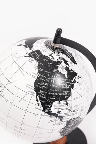 Monochrome Globe On Stand, 20x34cm