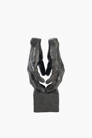 Interlocked Hands Sculpture, 11x24cm