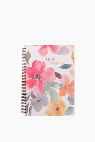 Magdelena Floral A4 Spiral Notebook