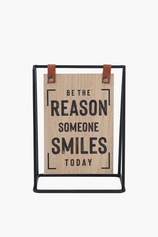 Framed Script Decor Sign, 13x18cm
