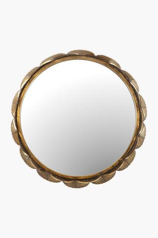 Scallop Mirror Decor Tray, 35x8cm