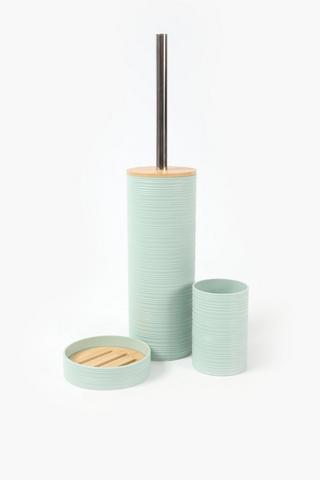 Plastic Ribbed Bamboo Soap Dish