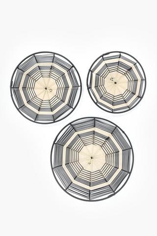 Set Of 3 Dimensional Woven Circles