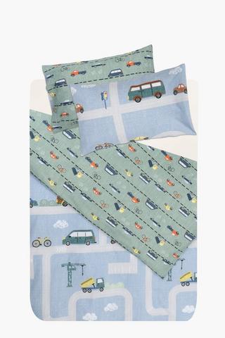 Polycotton Duvet Gotland Car Track