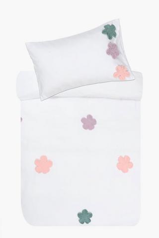 Soft Touch Sherpa Flowers Duvet Cover Set