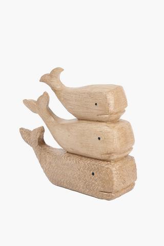 Whale Family Statue, 23x21cm