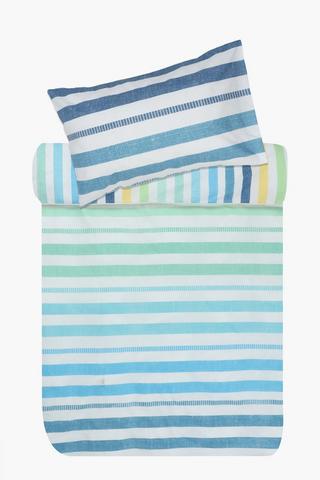 Polycotton Soft Stripes Reversible Duvet Cover Set