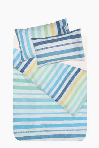 Polycotton Soft Stripes Reversible Duvet Cover Set