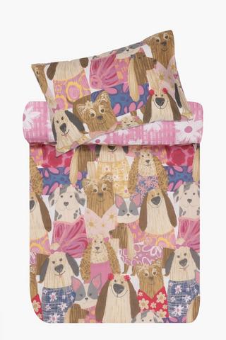 Polycotton Leiko Dogs Reversible Duvet Cover Set